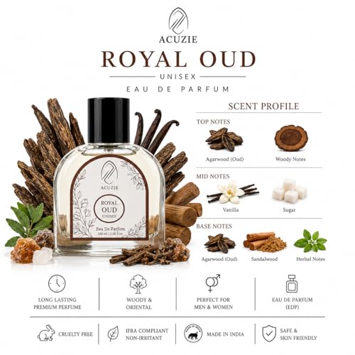Image of Royal Oud 100ml Perfume for Men & Women | Long Lasting Deep Woody Intense Eau de Parfum EDP Fragrance | Unisex Daily Wear Scent