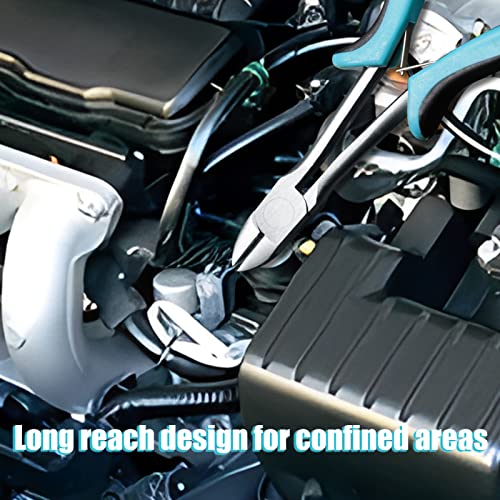 Image of Long Reach Side Cutters Mini Diagonal Cutting Pliers 6 Inches Wire Cutting Pliers Diagonal Cutter Nipper Repair Pliers for Jewelry Making Crafting