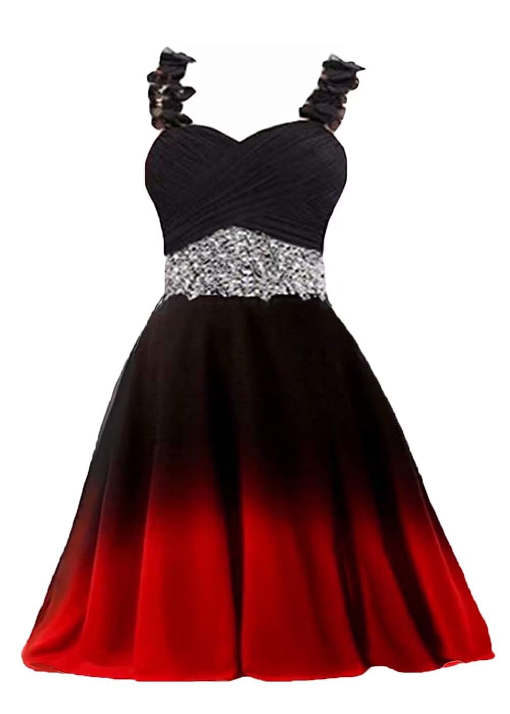 Short Satin Homecoming Prom Dresses Juniors Beading Waist Sleeveless Criss Cross Back Formal Gown