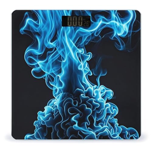 Báscula digital Blue Flame para baño con vidrio templado