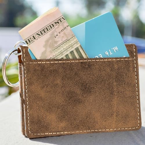 LaserGram ID Holder Wallet, Keep Calm and Play Music, Personalized Engraving Included (Rustic)2
