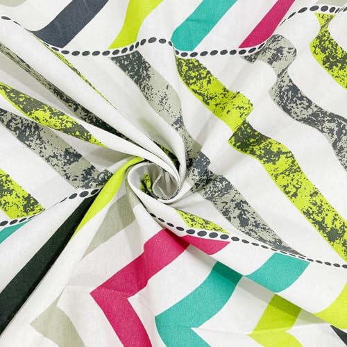 Image of Swayam Roto Cotton King Bedsheet with 2 Pillow Covers | Size 108 x 108 inch | 144 TC | Geometric Design | Soft Breathable Bed Sheet | Comfortable & Durable for Bedroom - Green