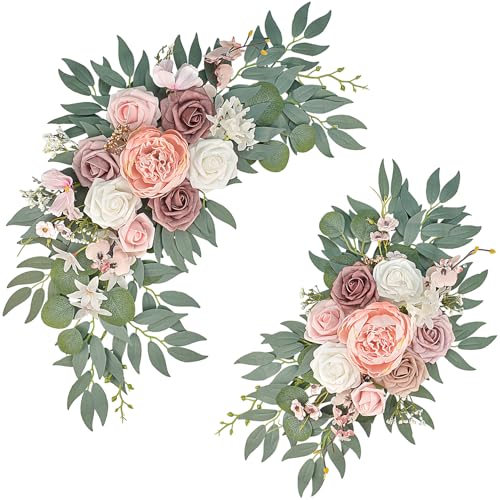 Finphoon Pink Wedding Arch Flowers Set of...