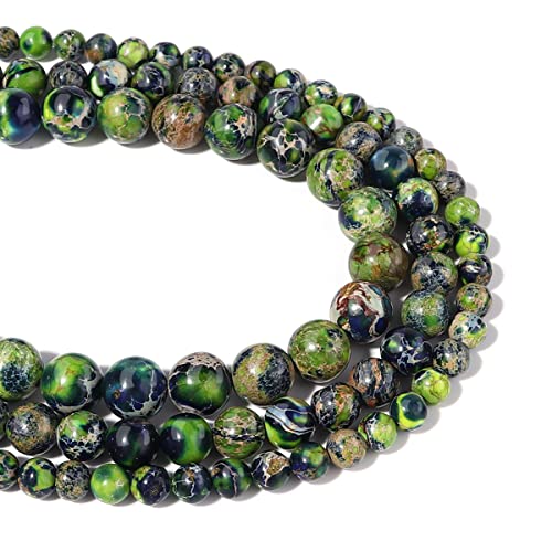 Image of Natural Stone Beads 6mm Yellow Greem Imperial Jasper Polished Round Smooth Gemstone Beads for Jewelry Making Adults 15 Inch(Yellow Green Jasper,6mm)