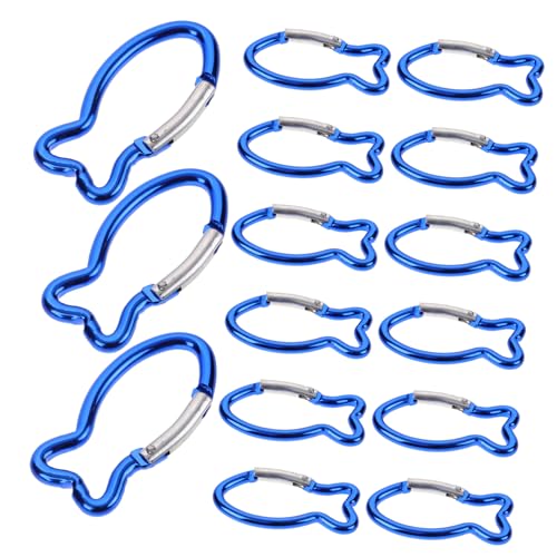 Loigohon 15個入り ドアフック付きクイックリリースバッジ ? クライミングギア用アルミ合金カラビナクリップ、アウトドア活動に適したミニバックル