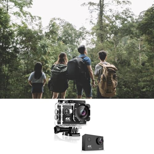 Image of INDIELECTRONICA 4K Action Camera 16mp (with 18 Accessories) - WiFi, Memory Card Support, 170 Wide Angle, Vlog-Ready, Perfect for Travel, Vlogging & YouTube (Matt Black)