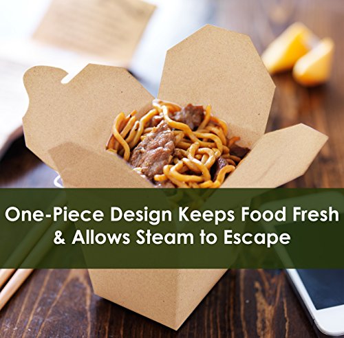 image for Microwavable Brown Chinese Take Out Boxes. 100 Pack by Avant Grub - 50