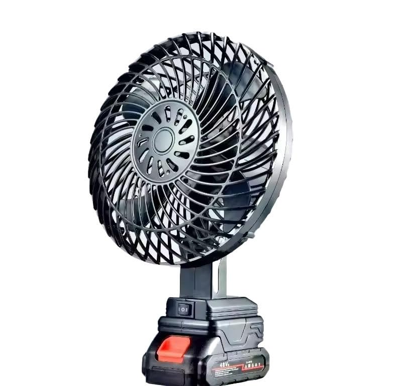 Image of SAJANI Portable Rechargeable High-Power Adjustable Electric Fan, 21V Lithium Battery-Powered Fan, Portable Table Fan For Home, Office, Travel, Picnic, Outdoor (Pack Of 1) (Fan)