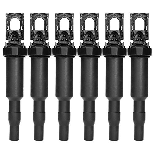 BMW Ignition Coil Pack Set of 6 Replaces OE# 0221504470 for BMW 325i 325Ci 328i 330Ci 335i 525i 528i 530i 535i 545i 745Li X3 X5 M5 M6 Z4 128i 135i And More