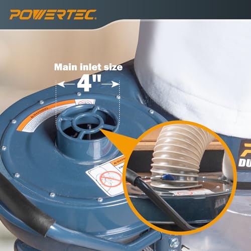 POWERTEC 1 HP Dust Collector 800 CFM