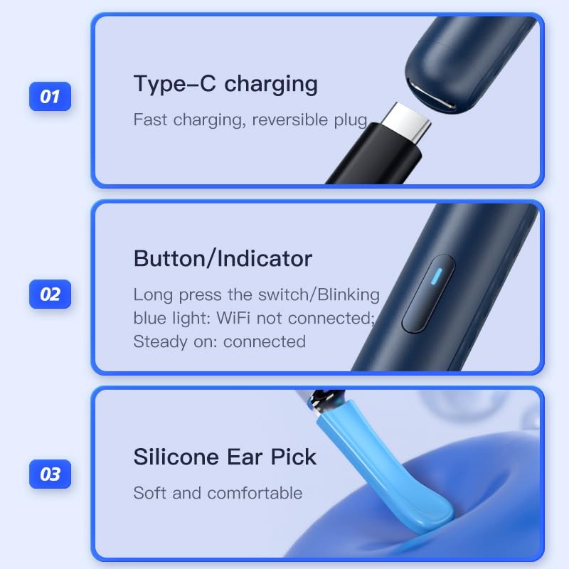 V88R®Ear Wax Removal CleanerTool,Wireless Otoscope,Ear Cleaner with Camera,1080P FHD Video Otoscope Compatible with iPhone & Android, Video Suitable for Kids, Adults & Pets 4