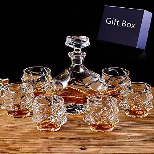 Buy AUTOYSUR Whiskey Decanter Sets, 750ml Crystal Liquor Decanter with
