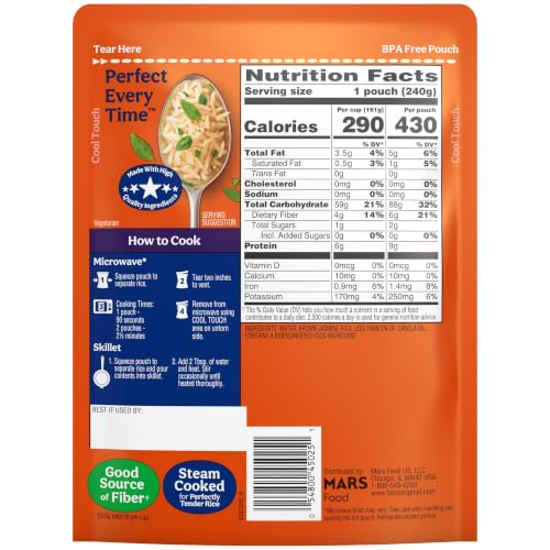 Image of BEN'S ORIGINAL Ready Rice Brown Jasmine Rice, Easy Dinner Side, 8.5 oz Pouch