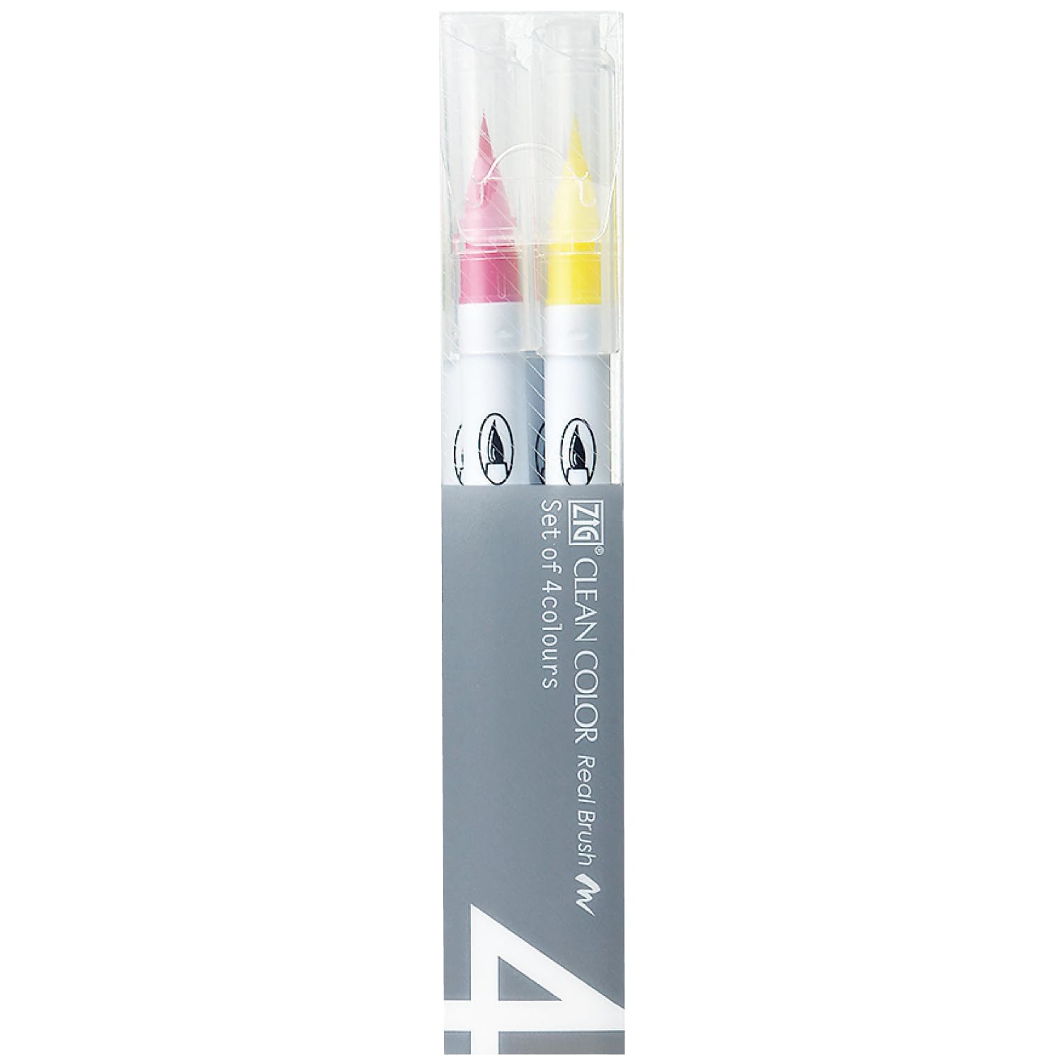 Kuretake ZIG Clean Color Real Brush 4 Colors Pop Color Set Japan