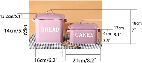 Miniatura 2 de PAASHE Panera vintage con tapa y asa contenedor de pan de metal duradero para el hogar cocina mostrador de pan