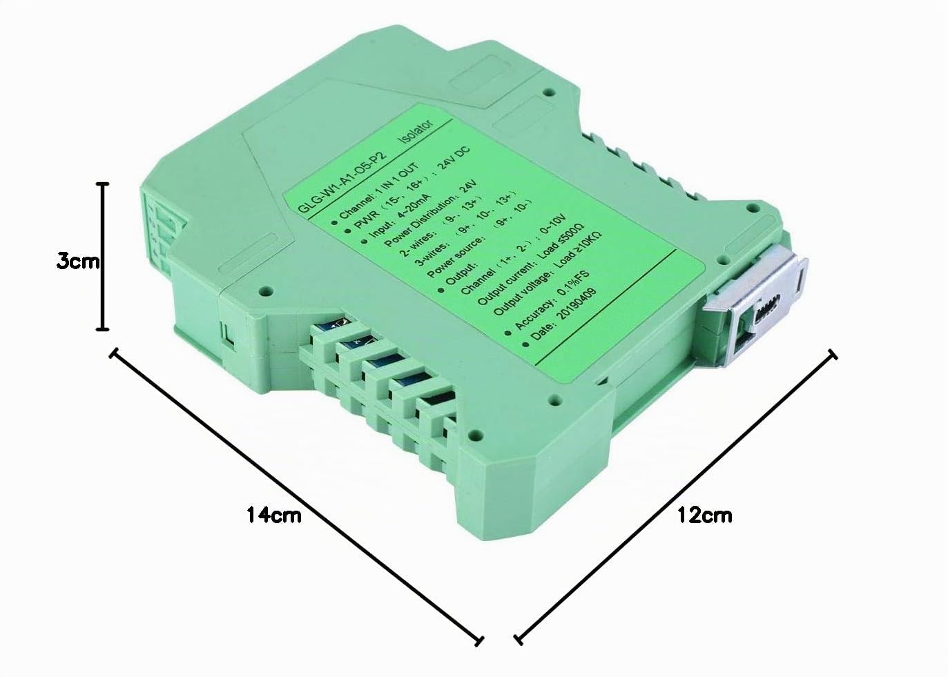 Akozon Transmisor aislador de señal Actual PLC de 4-20 mA Acondicionador de señal DC 24V(1 in 1 out, 4-20mA to 0-10V)