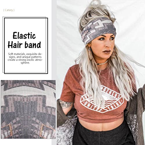 Catery Boho Headbands Stretch Head Bands Wide Turban Headwraps Yoga Headband Fashion Hair Bands For Women And Girls Pack Of 3 (C Vintage) #TOP4