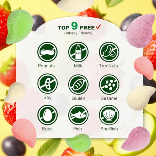 Image of Soft & Chewy Candies 7 Packs, Marshmallows Gummies Candy Bulk, Sweet & Sour Chews Candy Gummy Net 350g, Natural Dyes & Flavors, Individually Wrapped Fruity Snack Packs (Strawberry /Apple /Grape /Yogurt)