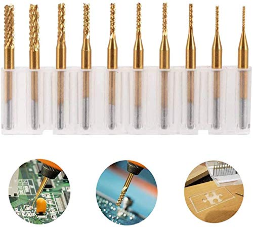 10 stücke Schaftfräser Bits Hartmetall Schaftfräser Leiterplatten Gravur Bits Grate CNC Rotary Grate Set mit Titan Coat Fräsen Werkzeug Sets für PCB Kunststoff Fiber Carbon Faser Hartholz(0,8-3,17mm) 1 10 stücke Schaftfräser Bits Hartmetall Schaftfräser Leiterplatten Gravur Bits Grate CNC Rotary Grate Set mit Titan Coat Fräsen Werkzeug Sets für PCB Kunststoff Fiber Carbon Faser Hartholz(0,8-3,17mm)