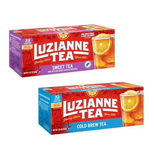 Luzianne Iced Tea Variety Pack – Sweet Iced Tea Bags & Unsweetened Cold Brew Black Iced Tea Bags, Family Size 22ct Boxes (2-Pack) | Fresh-Brewed Southern Flavor in Every Glass image 4