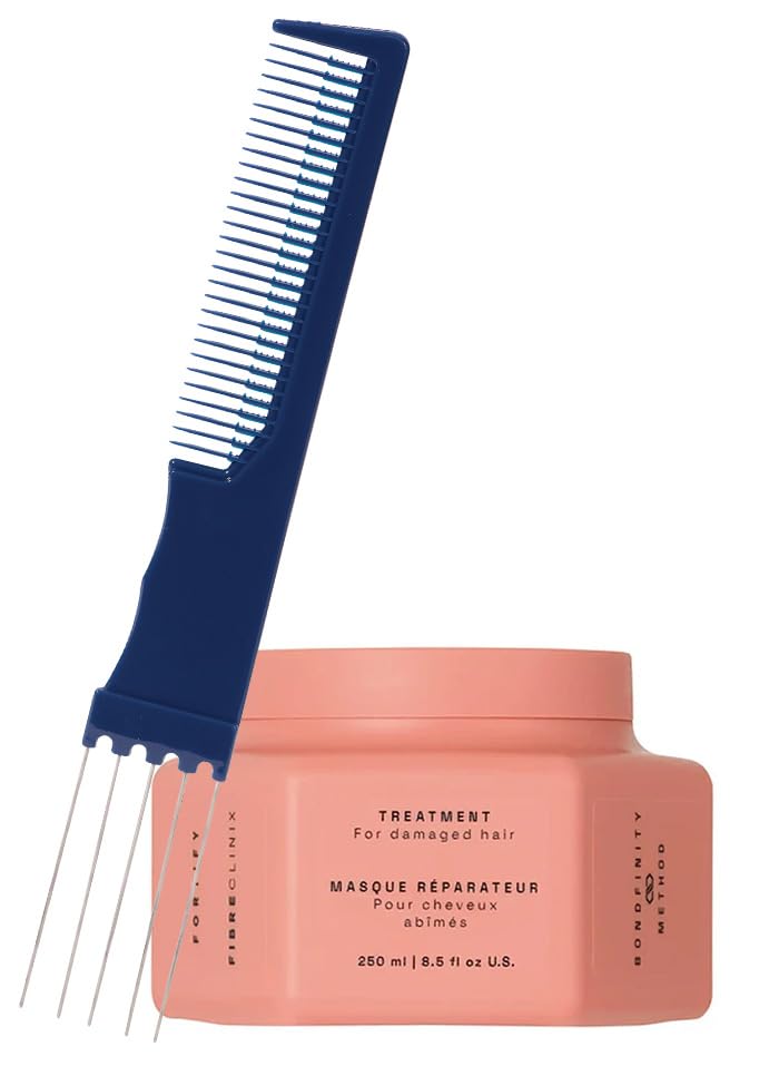 Fibre Clinix Fortify Treatment 8.5 oz with Dual Purpose Comb – Strengthening, Hydrating & Repairing Hair Treatment for Weak, Damaged, and Brittle Hair