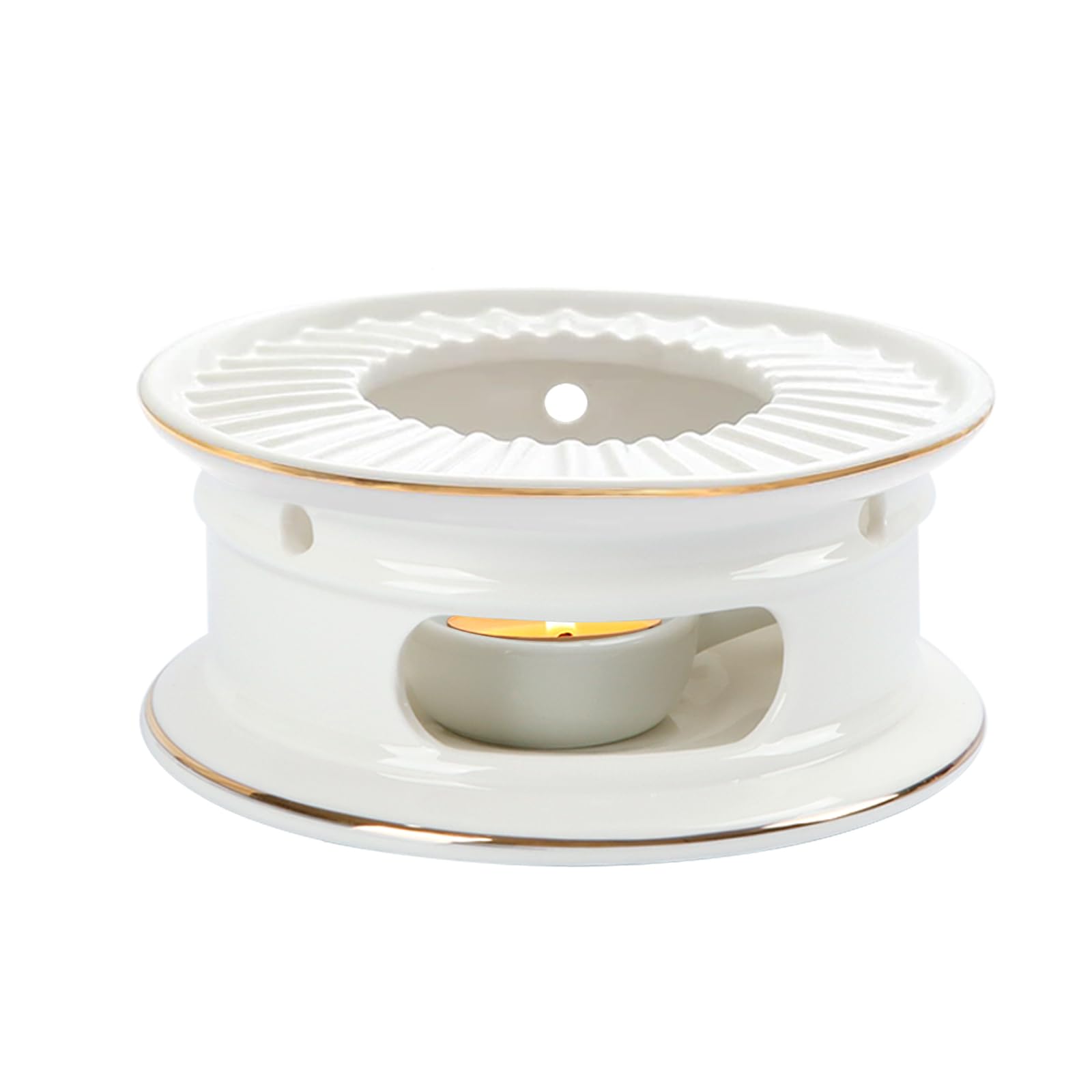 kaycrown teapot warmer ceramic tea warmer with tealight holder teapot heater for heating coffee milk tea light heater candle warmer white