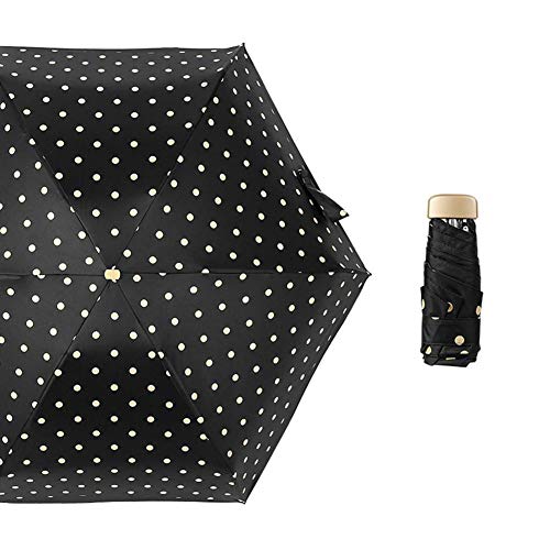 Freedomanoth Paraguas De Plástico Negro De Aleación De Aluminio Mini Paraguas Ultraligero Plegable Pequeño Paraguas UV De Protección Solar Portátil Verano, para Uso Propio O para Regalar Cover