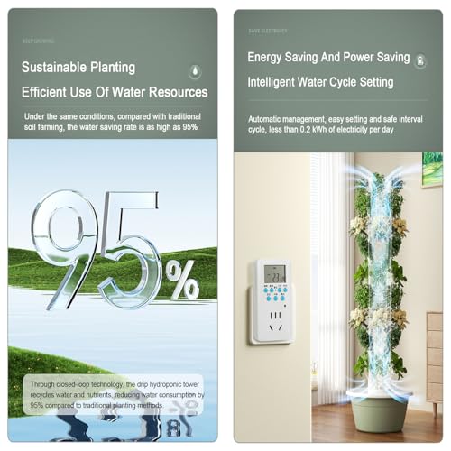 Maceta vertical hidropónica para jardín para hierbas y verduras de interior, sistema inteligente de circulación de agua para jardinería en el hogar y la cocina