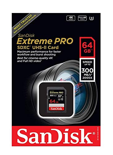 Everything But Stromboli Cartão SD Sandisk Extreme Pro 64GB UHS-II Funciona Com Câmera Sem Espelho N