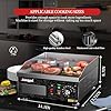 14 Commercial Electric Griddle,Electric Countertop Flat Top Griddle,110V 1800W Electric Flat Top Grill,Non-Stick Restaurant Teppanyaki Stainless Steel Grill,Adjustable Temperature Control