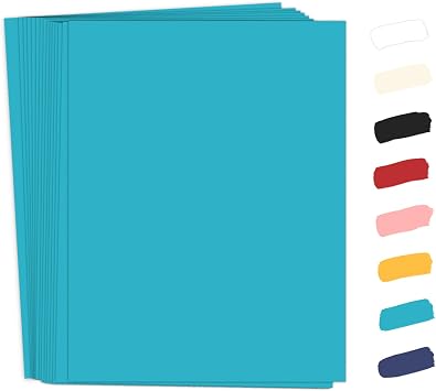50 Pack Light Blue Cardstock 8.5 x 11 65lb Pastel Paper | Goefun Blue Card Stock Printer Paper for Wedding Invitations, DIY Cards, Menus, Crafts