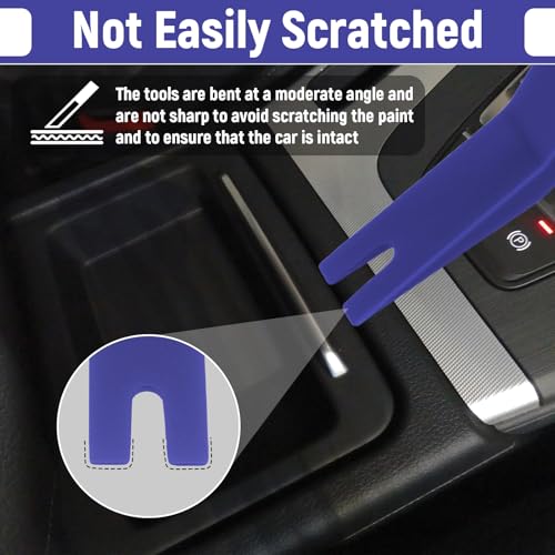 BFXM 5PCS Auto Trim Removal Tool kit, Car Clip Pry Tools Kit No Scratch Plastic, Car Door Panel Rivet Pliers Tool Kit, Automotive Interior Fastener Puller Remover Body Repair Set for Car (Blue) - Thumbnail 6