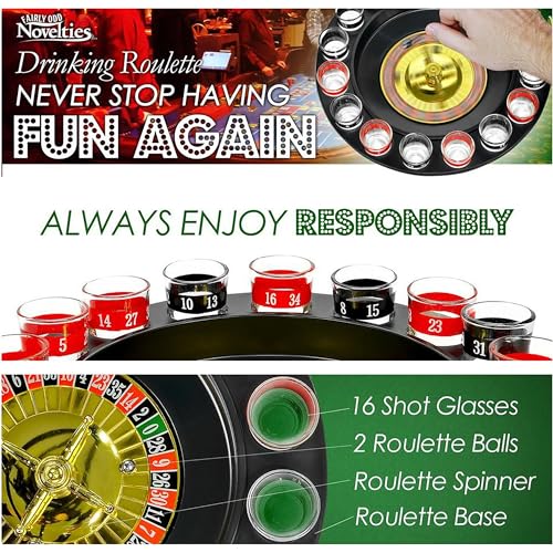 Shot Glass Roulette Drinking Game – 16-Piece Red/Black Set with 2 Metal Balls, Fun Adult Party Game for White Elephant, Game Nights, and Gifts - Thumbnail 5