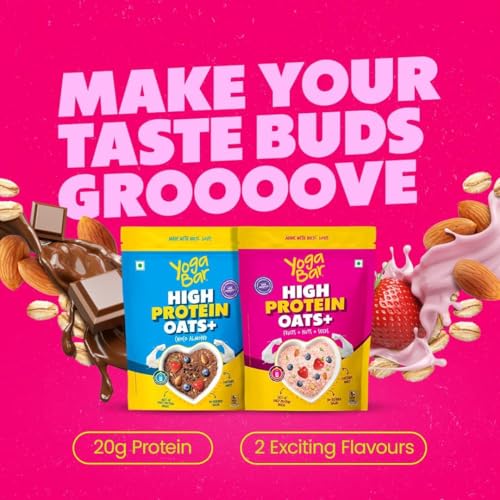 Image of Yogabar Protein Muesli Choco Almond Cranberry & Protain Oats Fruit & Super Seeds 850G each Combo|With Probiotics And Whey|No Refined Sugar|Easy On gut|| Protein Snack|High Fiber Food|Breakfast Cereal