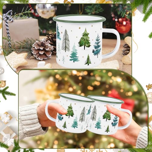 Juego de 2 Mugs de Café Mini Navidad 12oz Acero Esmaltado miniatura 5