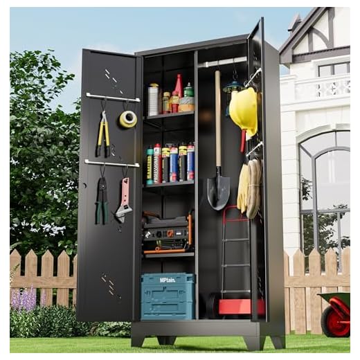 71" Metal Storage Cabinet with Lock and Shelves