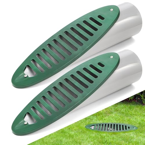 Mezchi 2 Pack 4 Inch Green Angled Drainage Grate, Yard