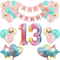 Birthday Decorations for Girls Gradient color Age 1 Birthday Balloons with Happy Birthday Banner for Baby showers Frist Birthday Party Supplies for Girls Boys