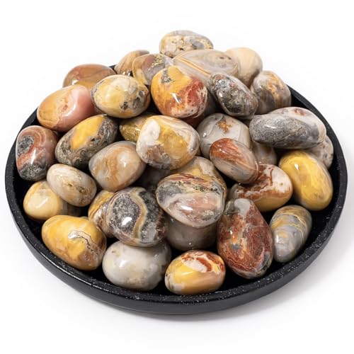 Image of Crazy Lace Agate Healing Crystal Stone Set - 24 Pieces, 0.6 inch Natural & Polished Stones for Healing, Meditation, Reiki, Chakra, Crafting & Decoration