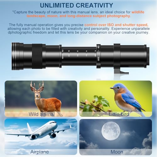Image of 420-800mm F /8.3-16 Manual Telephoto Zoom Lens 67 mm Filters Compatible with Sony A7C A7R A7S A7II A6700 A6600 A6500 A6400 A6300 A7IV A7III A7RIII