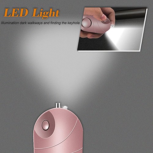 KKmoon Alarme pessoal 120-130dB Som de Emergência Auto-Defesa Alarme de Segurança Chaveiro Lanterna