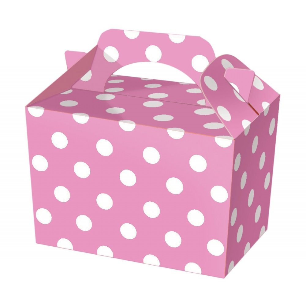 MustBeBonkers 12 Spotty Food Boxes - Fun Picnic Lunch Box - Wedding Favour/Baby Shower Party (Pink)