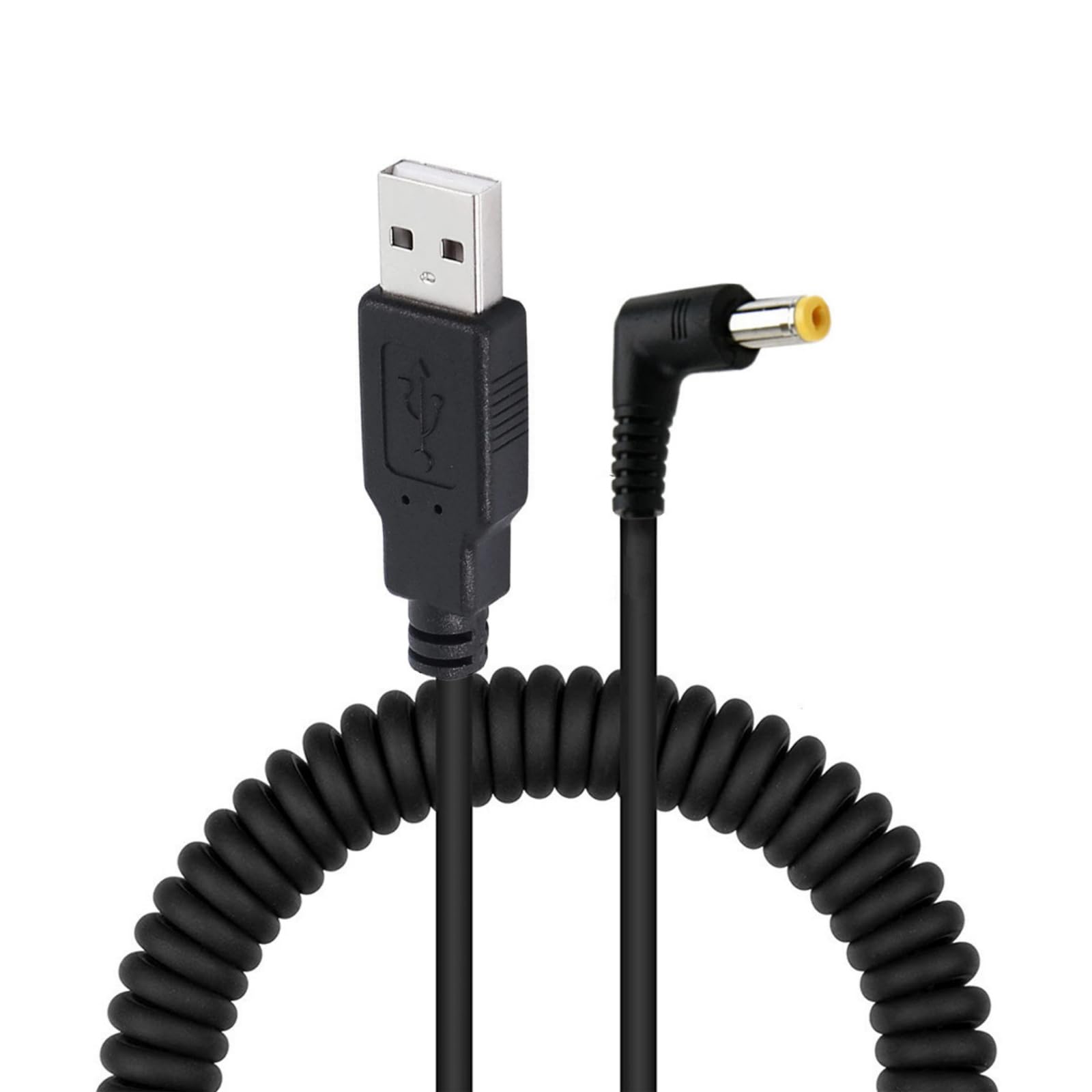 Ljmyy USB To DC5.5X3.3 Male Spring Coiled Cable 1.5M With Fast Speed Charging For Portable Devices