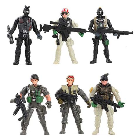 HAPTIME Military Action Figure Play Set for Kids - Army Men Soldiers Toys for Boys and Girls Ages 3-9 (SWAT Team Edition) Cover