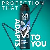Sure Men Nonstop Protection Invisible Ice Fresh Deodorant Body Spray Antiperspirant with body heat activated technology for 72 hour odour and sweat protection 250 ml - Image 3