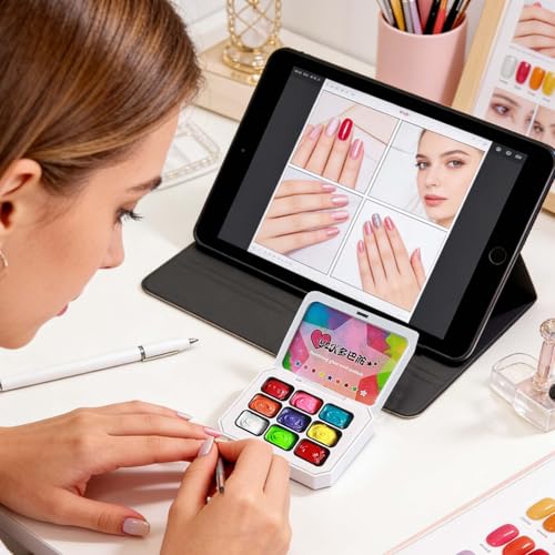 Gel Nail Painting paleta de manicura francesa de 9 colores para diseño en casa 4