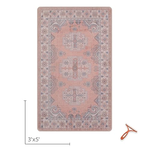 Area Rugs Machine Washable : 3x5ft Stain Resistant Throw Rug Entryway Runner Non Skid Laundry Floor Mat Under Desk Carpet Entry Rug Boho for Inside House Bedside Kitchen Hallway Foyer