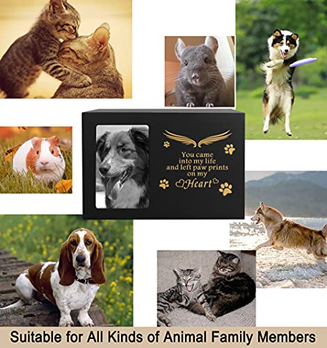 Bamtalk Pet Memorial Urn For Ashes,Cat Or Dog Cremation Box,Pet Memorial Urn,Pet Cremation Urn With Photo Frame,Large Wooden Urn For Dog Ashes,Pet Loss Remembrance Gifts (170 Cubic Inches) #TOP5