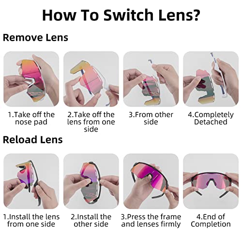 ROCKBROS Occhiali da Sole Ciclismo, Occhiali