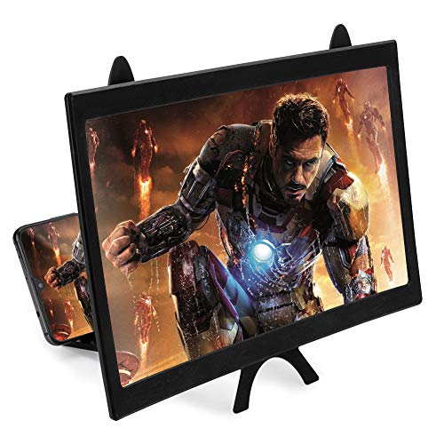 12 'Lupa de Pantalla, Amplificador de Pantalla M�Vil, Plegable Pantalla de Amplificador De Tel�Fono 3D, Adecuada para Ver Videos de Pel�Culas en Todos Los Tel�Fonos Inteligentes (Curved Screen)